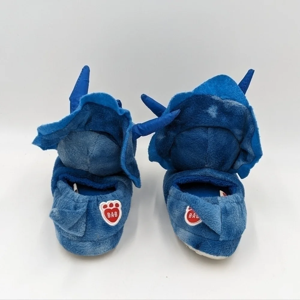 Build A Bear Dinosaur Blue Slippers 10T 11T